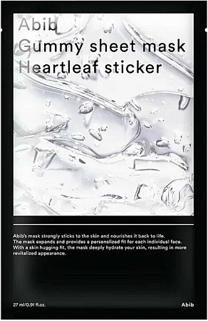 Abib~Успокаивающая тканевая маска с центеллой~Gummy Sheet Mask Heartleaf Sticker